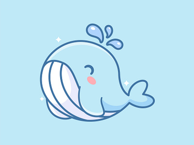 whale 🐳 art blue cute dribbble fish illustration jaysx1 ocean sea vector whale world world ocean