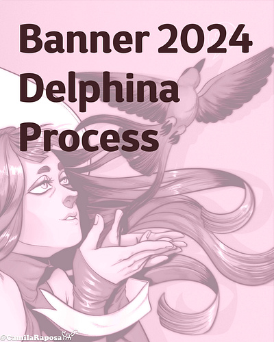 Banner 2024 - Delphina Process character design coloring tutorial illustration process tutorial
