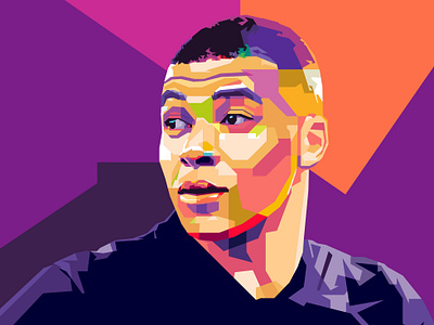 Mbappe WPAP pop art soccer