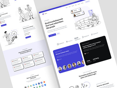 Email Marketing Tool Website advertising business growth email marketing figma marketing software saas startup subscription target customer uiux