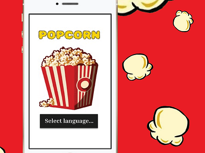 POPCORN (Movie Theater Snack-Ordering App) adobe illustrator adobe xd advertisement branding design food graphic design logo movie theater snack ordering snacks typography ux design