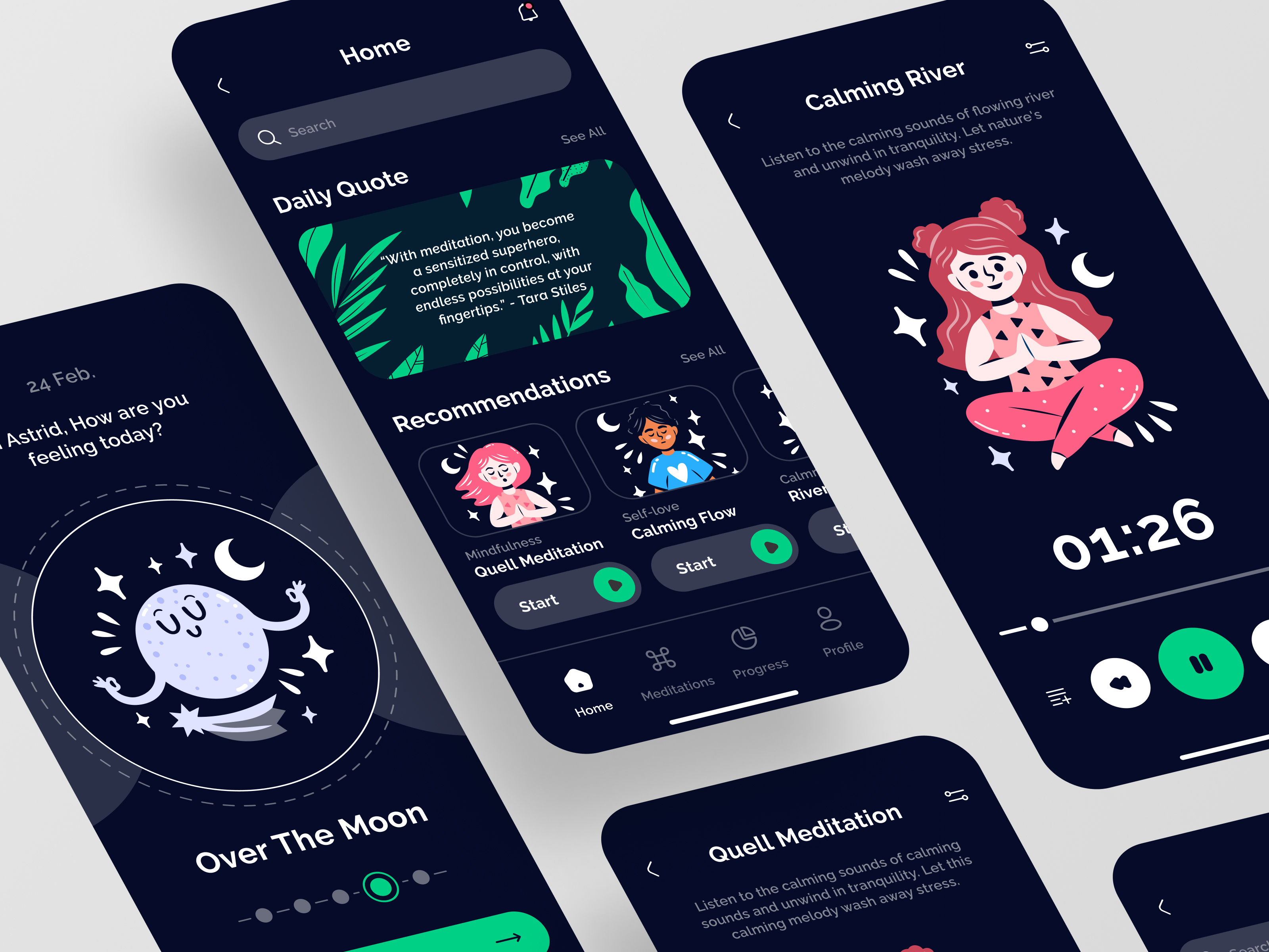 Meditation Mobile App app app design application meditation meditation app meditation design meditation mobile app meditation ui mindfulness mobile mobile app mobile app design mobile app ui music music app sounds sounds app ui ux yoga
