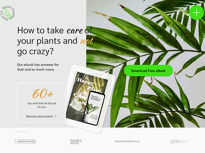 Ebook Landing Page - Daily UI 003 converting landing page dailyui dailyui003 ebook ebook landing page houseplant ebook landing page