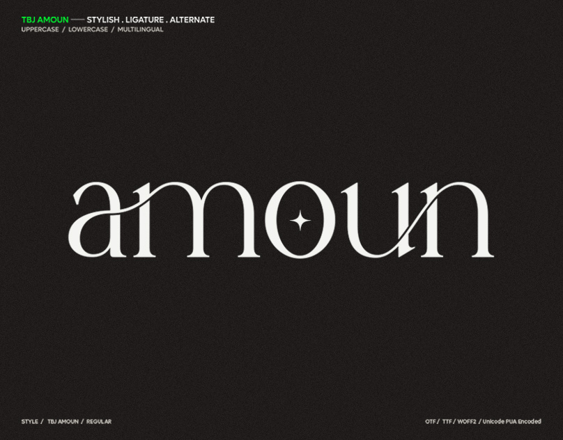 Modern Ligature Serif - Amoun Font boho branding branding font canva canva font design elegant font font font design fonts free font graphic design ligature font logo logo font logotype modern font serif typeface typography