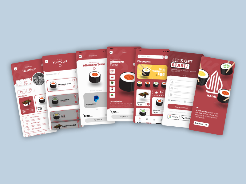 Ui/UX Design - Sushi App by andresta athallah on Dribbble