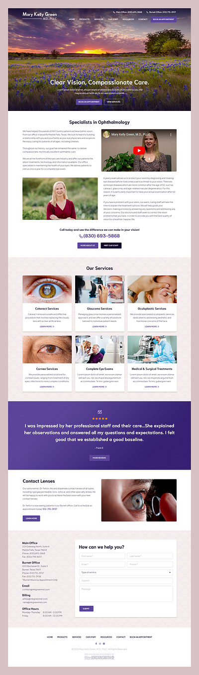 Mary Kelly Green // Web Design clinic eye center eyecare health healthcare lens ophthalmologist ophthalmology vision web design