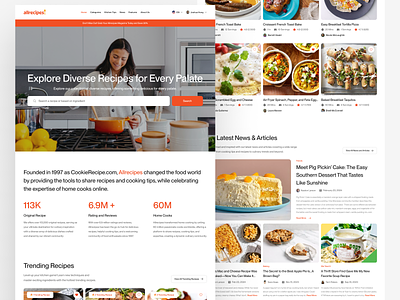 Allrecipe - Redesign Concept allrecipe branding design new concept recipe recipe website redesign redesign website ui ui design website