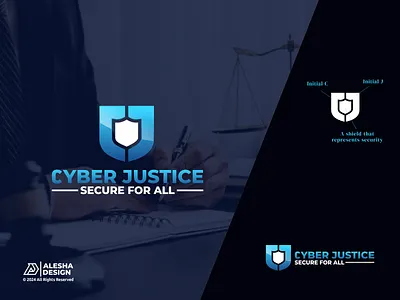 Cyber Justice Logo Design branding company creative cyber design geometric grid icon initial initials justice letter logo logo mark modern monogram simple symbol vector wordmark