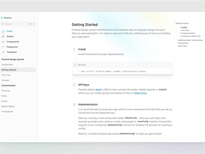 Documentation / Getting Started design document figma product design ui ui kit