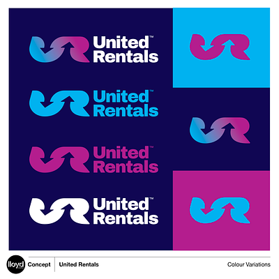 United Rentals colour palette branding graphic design icon initials logo monogram typography