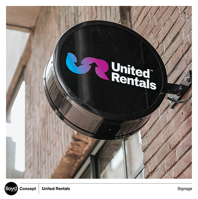 United Rentals signage branding graphic design icon initials logo sign signage typography