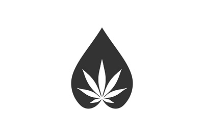 Drop Cannabis Logo cannabis care cure drop health leaf logo medicine natural nature water
