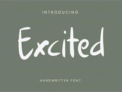 FREE - Excited Handwritten Font book branding cover design font food graphic design handwritten te