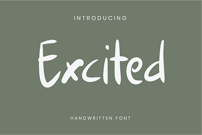 FREE - Excited Handwritten Font book branding cover design font food graphic design handwritten te