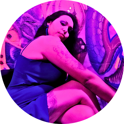 Monah Lisa Purp blue dress edited model photo promo purple sexy woman