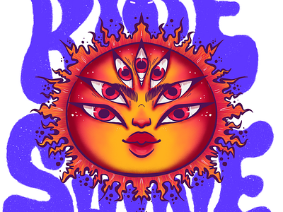 Rise and shine art charcterdesign hippie illustration latin lettering sun