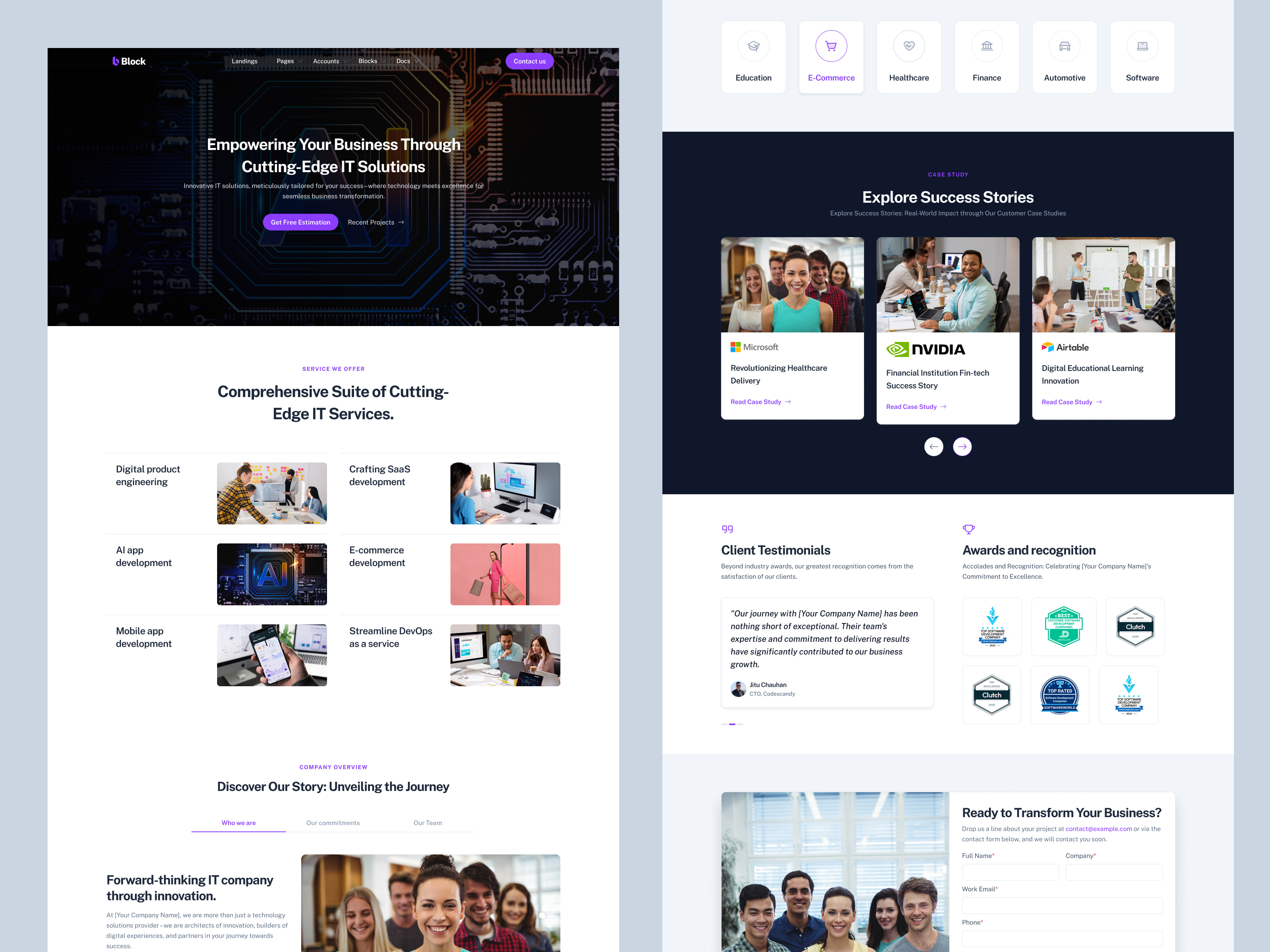 Example of Creative Landing & Website Figma Design