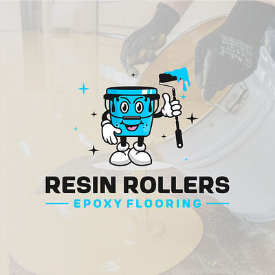 Resin Rollers bucket cartoon epoxy logo paint resin roller