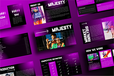 MAJESTY - Brand Proposal Presentation Template canva presentation canva proposal canva template deck picth deck presentation presentation design presentation template proposal