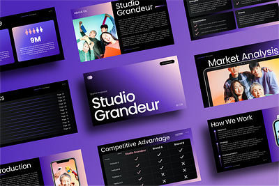 Studio Grandeur - Brand Proposal Presentation Template brand proposal business proposal canva presentation canva template deck pitch deck presentation presentation design presentation template proposal