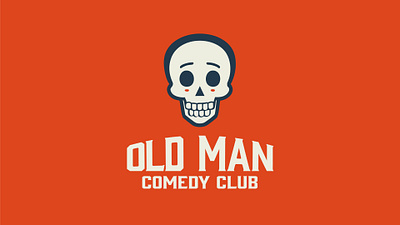 Old Man Comedy Club Logo. brand branding visual identity comedy graphic design logo logo design logo designer logos logotype retro skull vintage