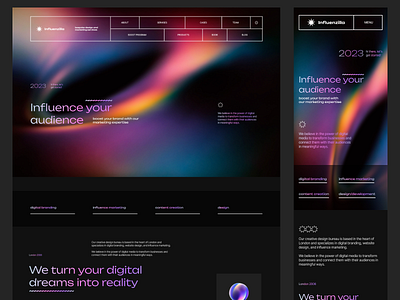 Influenzilla ui uiux web design