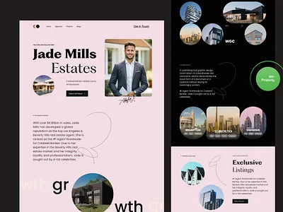 Real Estate Exploration v9 agent branding broker design find home housing interface investment landing page layout minimal property real estate shape trending typography ui ux visual website