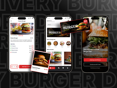 Burger Delivery App UI / UX 2024 2024 design trend adobe xd apple ios bentoboxui design trend digital design figma flutter food deliveryapp graphic design illustration ios mobile app product design trendui ui uiux web design webdesign