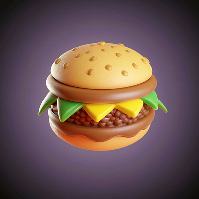 3d burger created in blender 3d