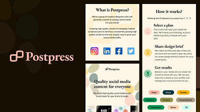 Postpress branding & explainer branding card design logo minimal
