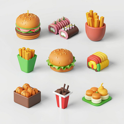 3d foods 3d illustration motion graphics