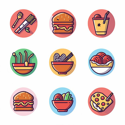 food icons for restra vector illustration. graphic design ui