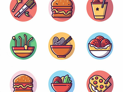 food icons for restra vector illustration. graphic design ui