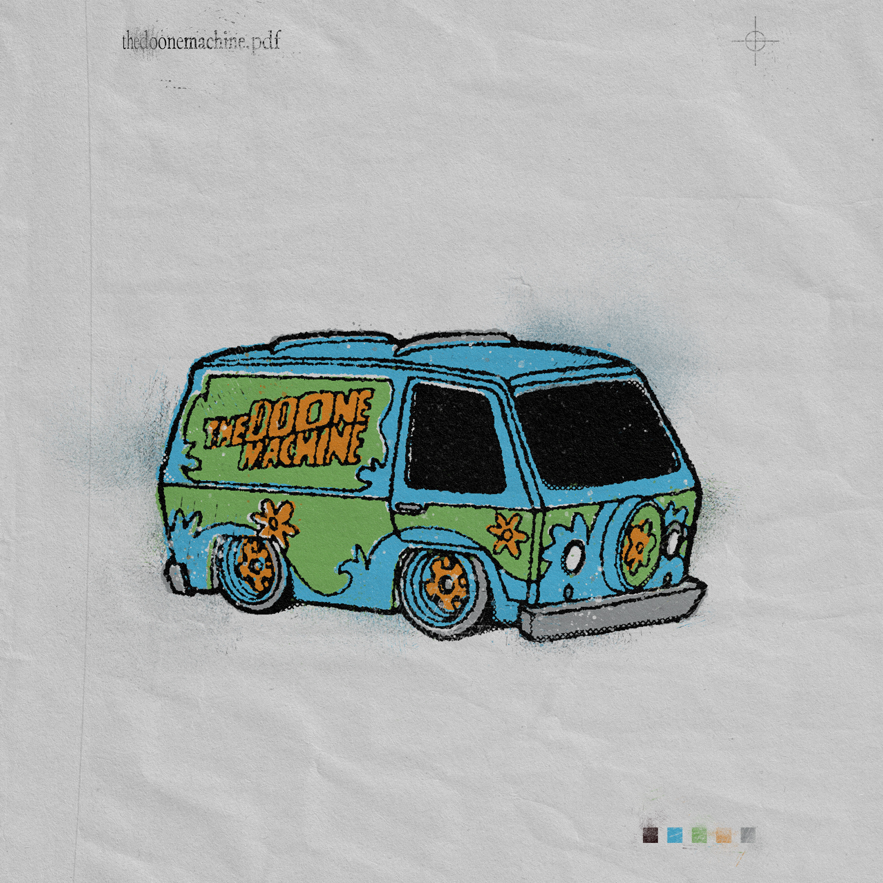 the DOONE machine cartoon design illustration scooby scooby doo texture the mistery machine