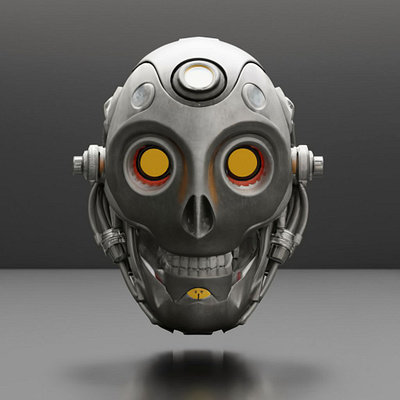 Robot face 3d object 3d