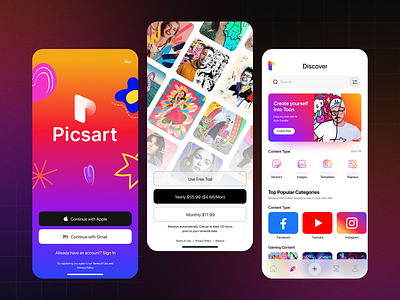 Picsart Mobile App ai app app designer app store concept creative app design editing app image editing app ios logo mobile app picsart picsart mobile app rebranding technology app ui ui designer user centered design user experience user interface designer ux