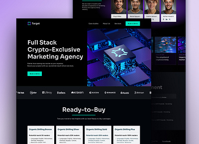 Crypto Agency Landing page block chain clean design crypto dark ui desktop ui landing page ui web design web3