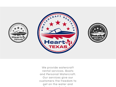 Watercraft Rentals Logo america blue boat emblem logo red rentals sea star sticker texas water