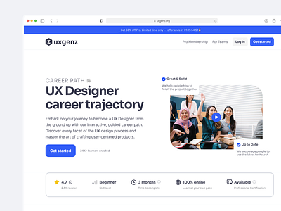 UXGenz: Landing Page graphic design landing page ui user experience user interface ux webiste
