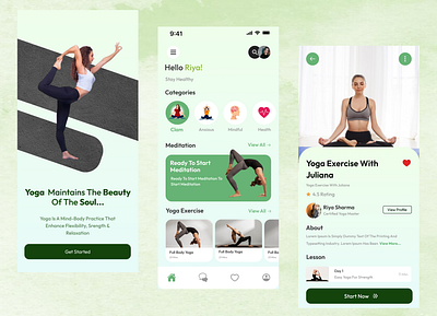 yoga & meditation app 3d animation graphic design logo