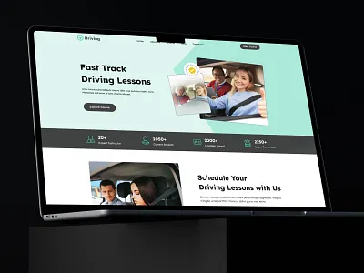 Driving license Website Design🚗 car driving driving class driving course driving license driving web landing page driving website design landing page lesson road safety training ui web design web page website website design