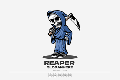 the Grim Reaper cartoon design graphic design grimreapertee icon illustration logo mascot tee tshirt vector
