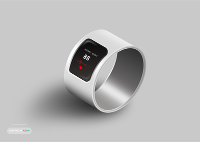 Wrist band/ Ring Concept design futuristic grey health heart rate illustration minimal ring smart gadget watch wirstband