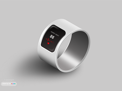 Wrist band/ Ring Concept design futuristic grey health heart rate illustration minimal ring smart gadget watch wirstband