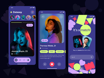 Dating Mobile App Design Concept app app design application application ui design mobile mobile app design ui