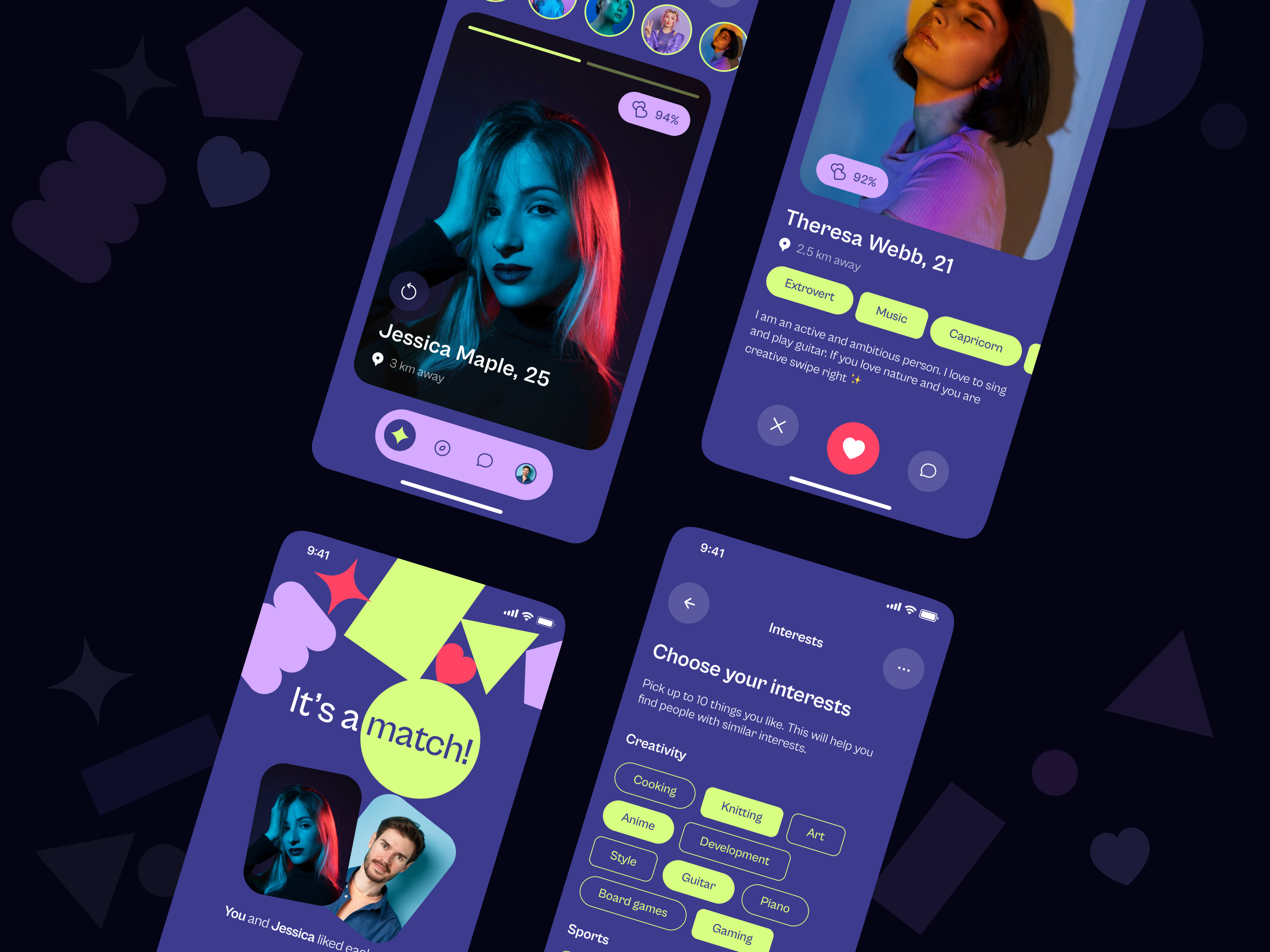 Dating Mobile App Design Concept by Ronas IT | UI/UX Team on Dribbble