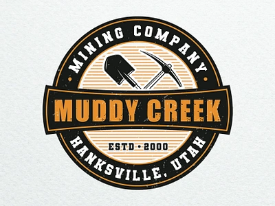 Muddy Creek Mining Company brand brand designer branding branding designer business graphic design graphic designer logo logo designer logo ideas logo maker logos mine mine logo mining mining company mining logo presentation