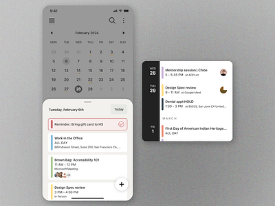 Calendar schedule - Mobile app design graphic design illustration ui ux