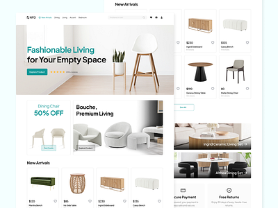 Design Exploration - Furniture e-commerce ecommerce furniture landing page ui website