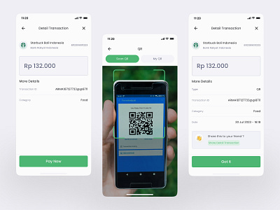 Scan QR Payment Flow app bank banking barcode clean concept digital finance illustration ios loan mobile money payment qr report scan ui ui kit website